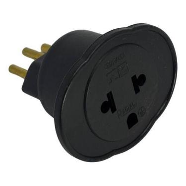 Imagem de Plugue Adaptador De Tomada Bolachão Preto 10a Bivolt 2p+t - Radial