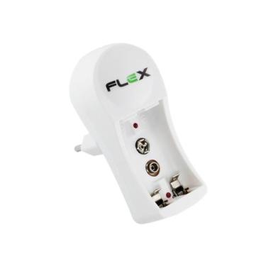 Imagem de Carregador de Pilha e Baterias Recarregáveis AA AAA 9V - Flex