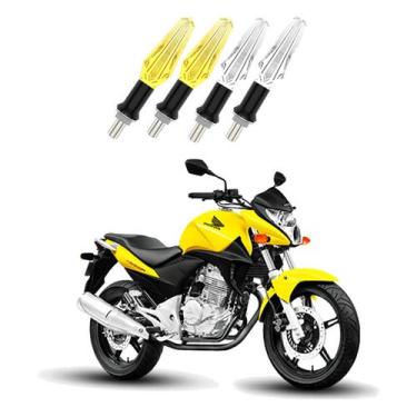 Imagem de Kit 4 Pisca Setas Esportivas de Led Modelo Cristal Moto Honda CB 300R 