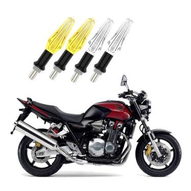 Imagem de Kit 4 Pisca Setas Esportivas de Led Modelo Cristal Moto Honda CB 1300 