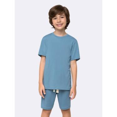 Imagem de Pijama Manga Curta Masculino - Veggi, Azul, 6, Meninos