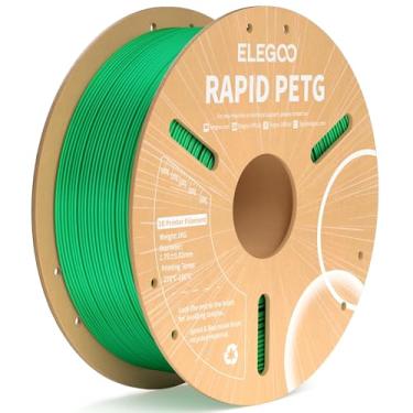 Imagem de ELEGOO Filamento PETG rápido 1,75 mm verde 1 kg, alta velocidade 30-600 mm/s filamento de impressora 3D precisão dimensional +/- 0,02 mm, carretel de papelão de 1 kg (1 kg) serve para a maioria das