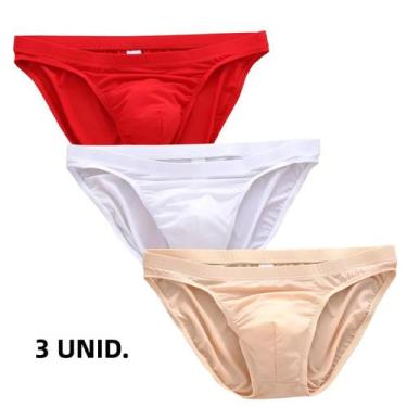 Imagem de Cuecas Masculinas De Secagem Rápida, Baixa Cintura, 3 Peças, Seda Gela