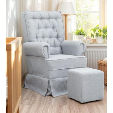 Imagem de Poltrona Amamentação Barbara Balanço com Puff