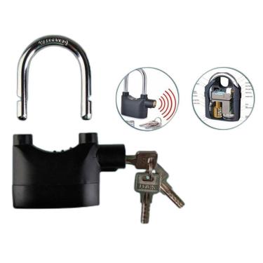 Imagem de Trava Cadeado Alarme Sonoro Anti Roubo Moto Bike Casa 110Db