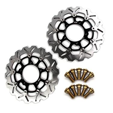 Imagem de Arashi Discos de freio dianteiro Rotores com parafusos de montagem para Suzuki GSXR 600 750 2006-2007 K6 K7, GSXR 1000 2005-2008 K5-K8, acessórios de substituição de motocicleta preto
