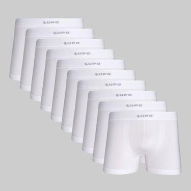 Imagem de Kit 10 Cuecas Lupo Boxer Micromodal Sem Costura 00661, Branco, GG