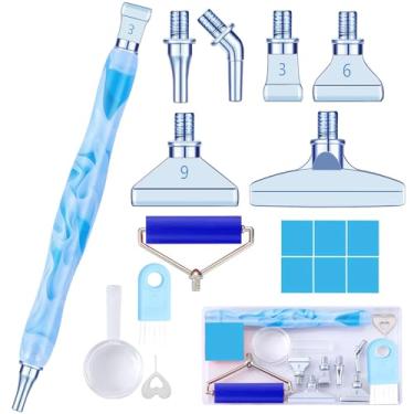 Imagem de Sttargxing Kit de canetas de pintura de diamante, 13 peças de pontas de aço inoxidável com 6 argilas, pontas para vários colocadores, acessórios de pintura de diamante 5D, substituição para artesanato
