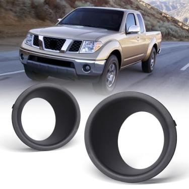 Imagem de AUTOWIKI Molduras de faróis de neblina para Nissan Frontier 2005-2016 (apenas para-choques de metal) capa de substituição OEM para farol de neblina 05-16 Frontier 2 peças