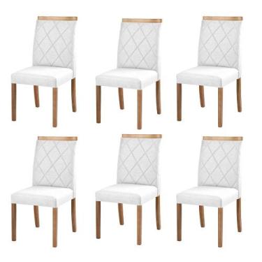 Imagem de Kit 6 Cadeiras Decorativas Sala de Jantar Luxo Anita Facto Branco - Mo