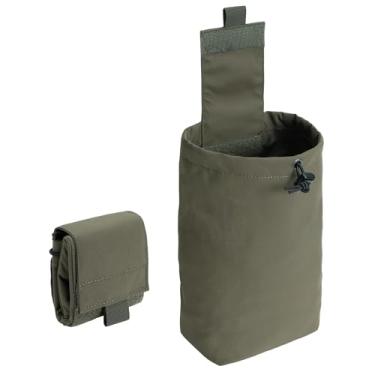 Imagem de TOPTACPRO Bolsa tática de recuperação de revista de cinto dobrável Molle Utility EDC Bolsa de armazenamento de cintura (verde raiv)