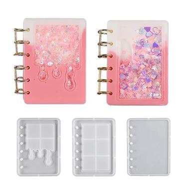 Imagem de SWUAVD Kit de molde de resina para notebook, 2 peças, conjunto de moldes de silicone para caderno faça você mesmo, diário, resina epóxi