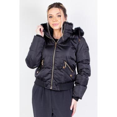 Imagem de Jaqueta feminina de nylon curta com capuz removível 84115-Feminino