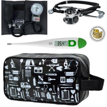 Imagem de Kit Enfermagem Acadêmico Com Aparelho de Pressão Estetoscópio Rappapor