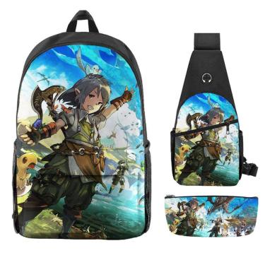 Imagem de Conjunto de mochilas Finals Fantasy Anime, 3 unidades para mochila escolar infantil