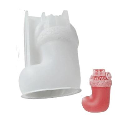 Imagem de Molde de vela de alce de silicone para aromaterapia pequeno sino molde de vela de Natal para presentes molde de sabão de Natal (D)