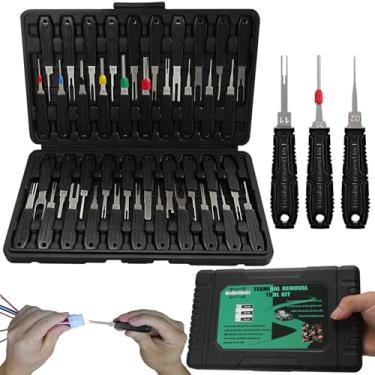 Imagem de XLWJBES Kit de ferramentas de remoção de terminais - 41 peças de ferramentas de remoção de pinos elétricos Kit de ferramentas automotivas com estojo moldado por sopro para a maioria dos conectores