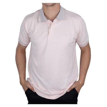 Imagem de Camisa Polo Masculina MC Ogochi Casual Slim Rosa - 0074-Masculino