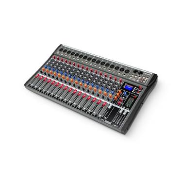 Imagem de VDA216L Mixer Profissional 16 Canais para Shows ao Vivo, Karaokê - USB/Bluetooth, Efeito de Reverb, Saída de Monitoração, Controle de Som de Estúdio e Palco (Alimentação 110V/220V)