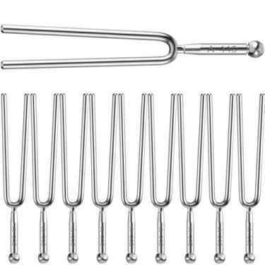Imagem de Pacote com 10 diapasões de 440 Hz, conjunto de diapasão de tom padrão, dispositivo afinador de diapasão para violão, violino, acessórios de afinação de música