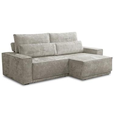 Imagem de Sofá 3 Lugares Retrátil Reclinável Para Sala de Estar 250cm Nicastro F04 Veludo Granito - Lyam Decor