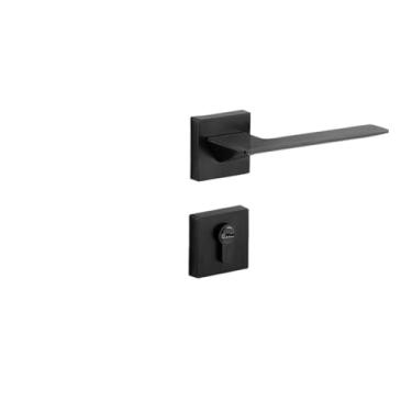 Imagem de Fechadura magnética interna silenciosa de liga de zinco fechadura de alça para casa quarto quarto fechadura de porta de madeira preta fechadura dividida (preto)