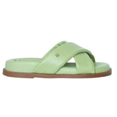 Imagem de Chinelo Papete Feminino Cravo e Canela Couro - Pistache