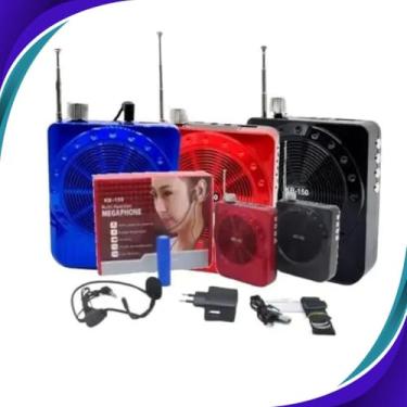 Imagem de Microfone Megafone Amplificador Voz Para Professores Com Rádio Fm Usb