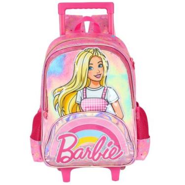 Imagem de Mochilas Escolar 2em1 Rodas Costas Barbie Luxo Cetim IC42652 - Luxcel