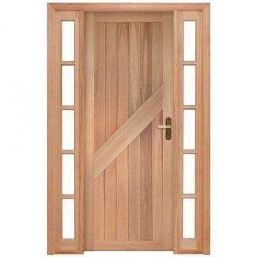 Imagem de Porta de Madeira Lambril 213x134cm com Batente 9,4cm Ewk P14 M34 Rondo