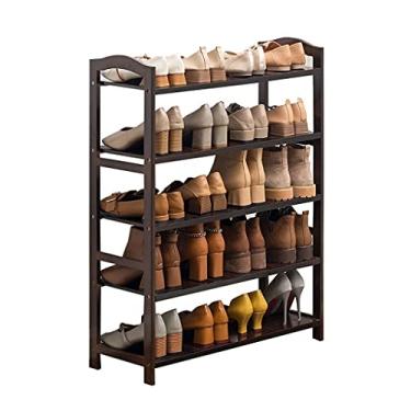Imagem de Organizador de sapatos rack de armazenamento simples multicamadas tapete de armazenamento empilhável adequado para corredor entrada varanda sapateira marrom (cor: 4camadas, tamanho: 70 cm de largura