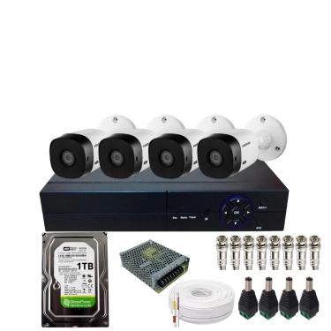 Imagem de Kit 4 Câmeras Intelbras 1120b Dvr 04 Canais Alta Performance Hd 1tb Instalado