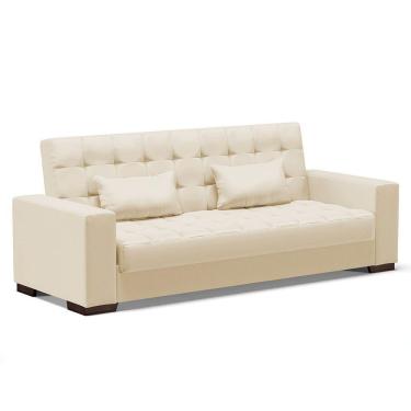 Imagem de Sofá Cama 02 Lugares Lisboa Corino - D'Rossi Cor Bege