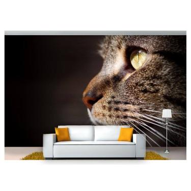 Imagem de Papel De Parede Animais Gato Rosto Felino 3D Anm132
