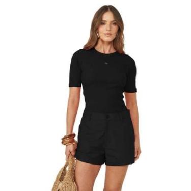 Imagem de Blusa Colcci Slim Canelada Com Logo-Feminino