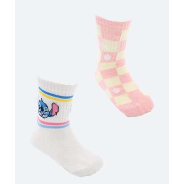 Imagem de Kit 2 Meias Infantil Soquete Estampa Stitch Disney Ros-38105, 30/33, R