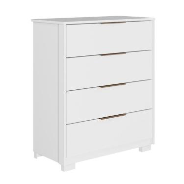 Imagem de Cômoda Alia 4 Gavetas Branco Brilho com Pés - Demartêz
