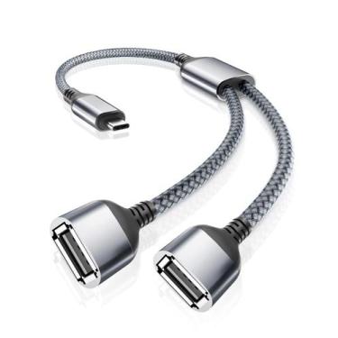 Imagem de Adaptador de cabo USB C macho para USB duplo fêmea Thunderbolt 3 - RUX
