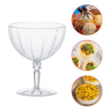 Imagem de Taça de Sobremesa Acrílico Transparente 390ml Tijela Doces Sorvetes Po