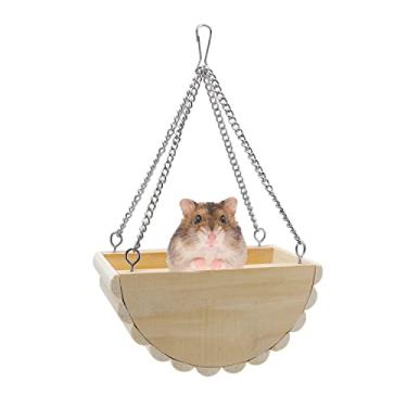 Imagem de Hamster – Cama de madeira para pendurar para ratos, ratos, ratos, ratos, anões, hamster