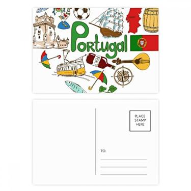 Imagem de Cartão postal de aniversário com bandeira nacional de Portugal Love Heart Landscap