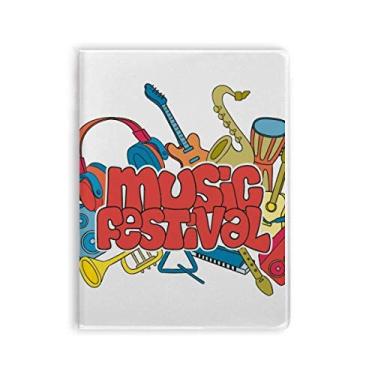 Imagem de Caderno com estampa de guitarra, musical, instrumentos, capa de goma