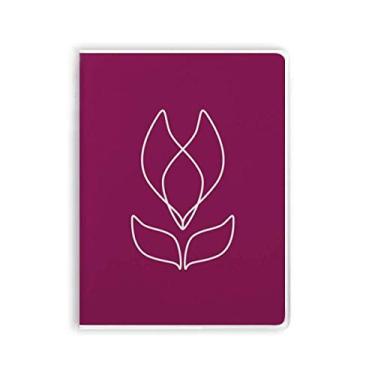 Imagem de Caderno com estampa de flor e linha, capa de goma
