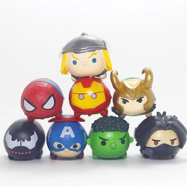 Imagem de 8pcs/set Vingadores Figuras de Ação Tsum Tsum Homem-Aranha Hulk Ir