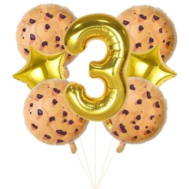 Imagem de Chocolate Chip Cookie Party Decorations, 7pcs Cookies Birthday Number Foil Balloon for Milk and Cookies 3rd Birthday Party Supplies (3rd)