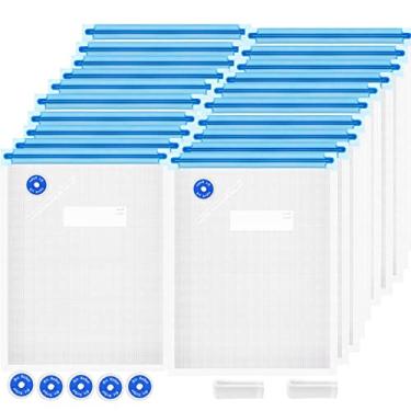 Imagem de Sacos Sous Vide reutilizáveis 27 peças, saco selador a vácuo livre de BPA, sacos de armazenamento de alimentos, sacos com zíper a vácuo para cozimento Sous - 20 peças saco selador de alimentos a vácuo