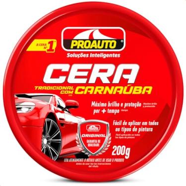 Imagem de Cera Pasta Automotiva Tradicional Com Carnaúba 200G Pro auto