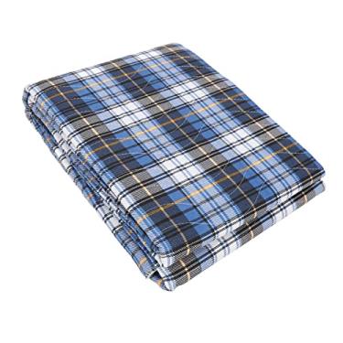 Imagem de Protetor de manchas resistente, grande, reutilizável e lavável, para incontinência, proteção de cama, treinamento de penico para adultos idosos (35,4 x 180,1 cm, xadrez azul)