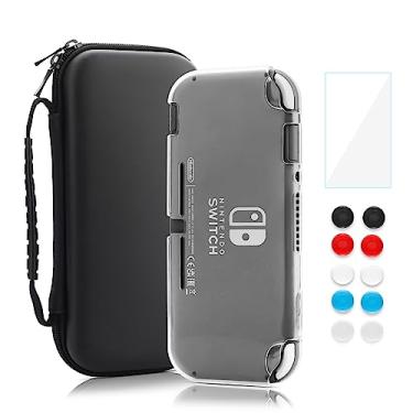 Imagem de RHOTALL Carrying Case for Nintendo Switch Lite,Shockproof Portable Accessories Bundle Travel Bag,TPU Case Cover with Screen Protector,10 Thumb Grips (Black)