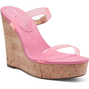 Imagem de Jessica Simpson Sandália feminina Tumile Wedge, rosa, 6